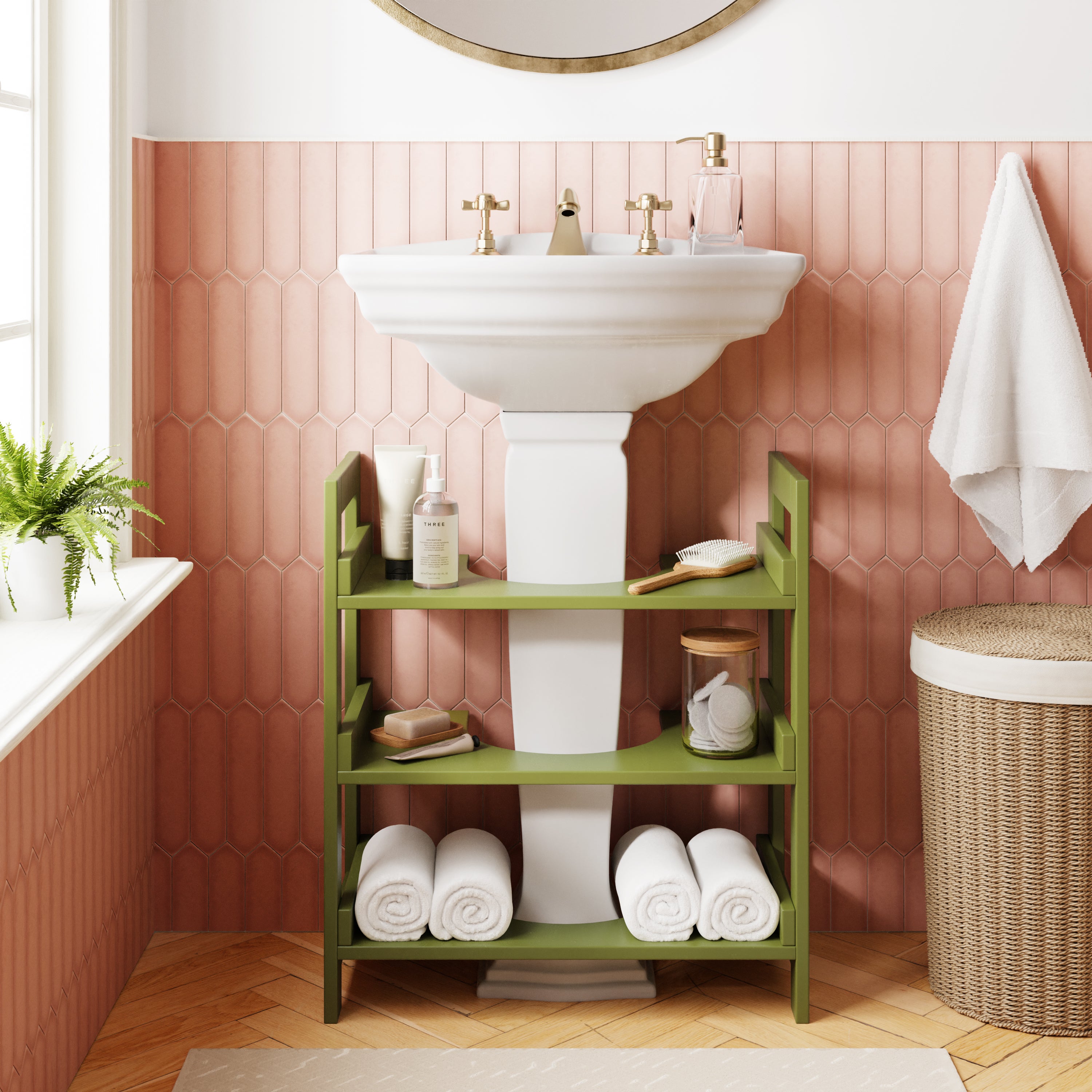 Cerelia Under Sink Shelving Unit Moss Green