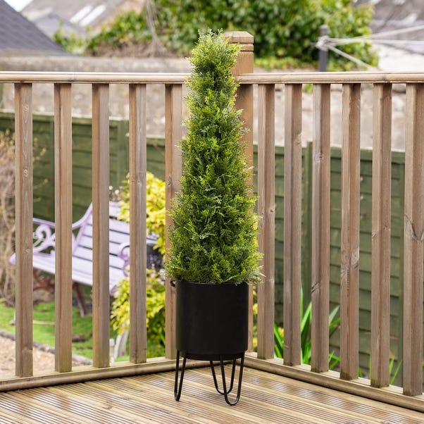 Artificial Cedar Topiary in Footed Pot image 1 of 3