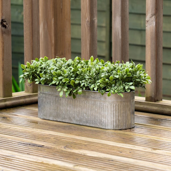 Artificial Boxwood in Trough Planter image 1 of 3