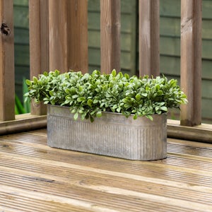 Artificial Boxwood In Trough Planter