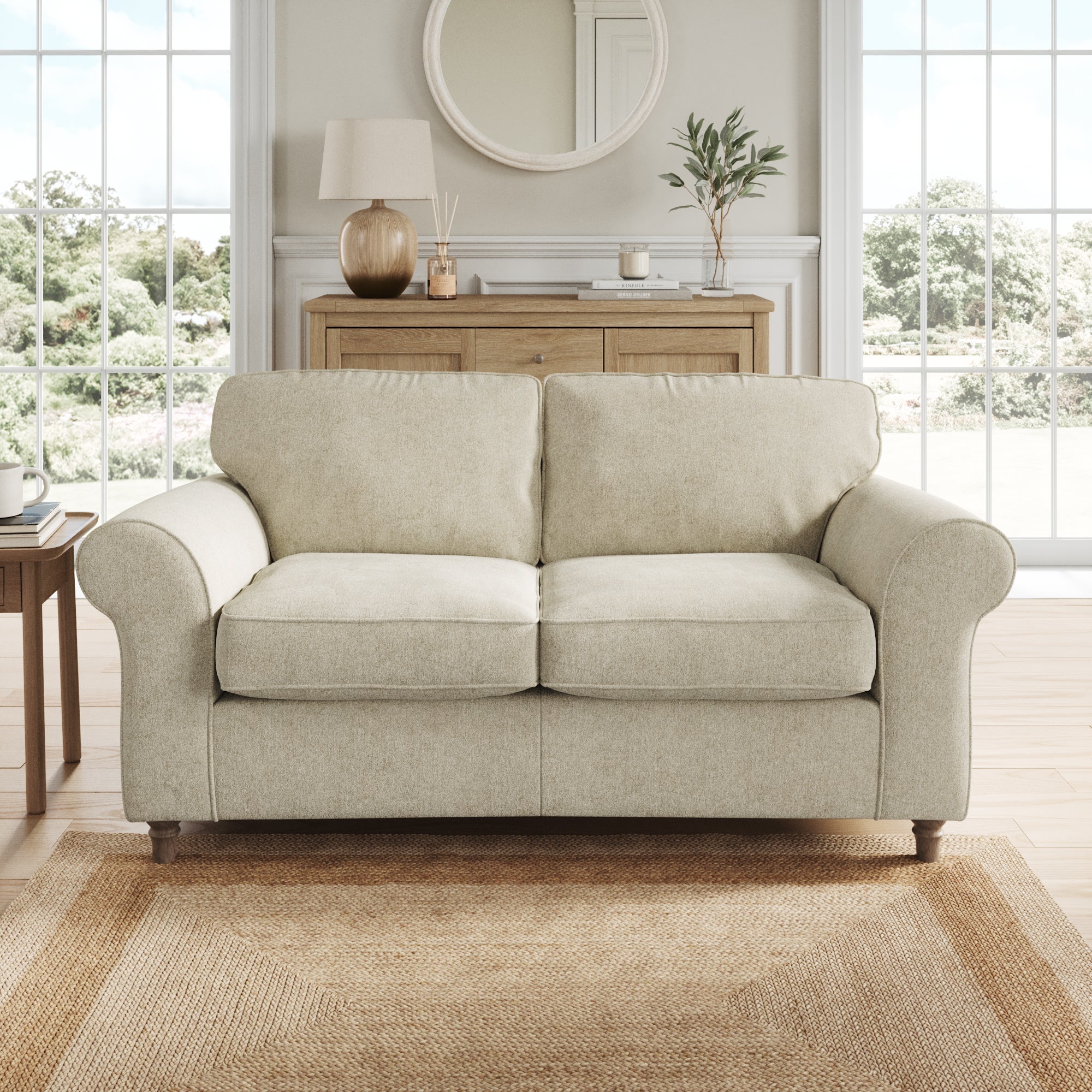 Flori 2 Seater Sofa Soft Chenille Sandstone