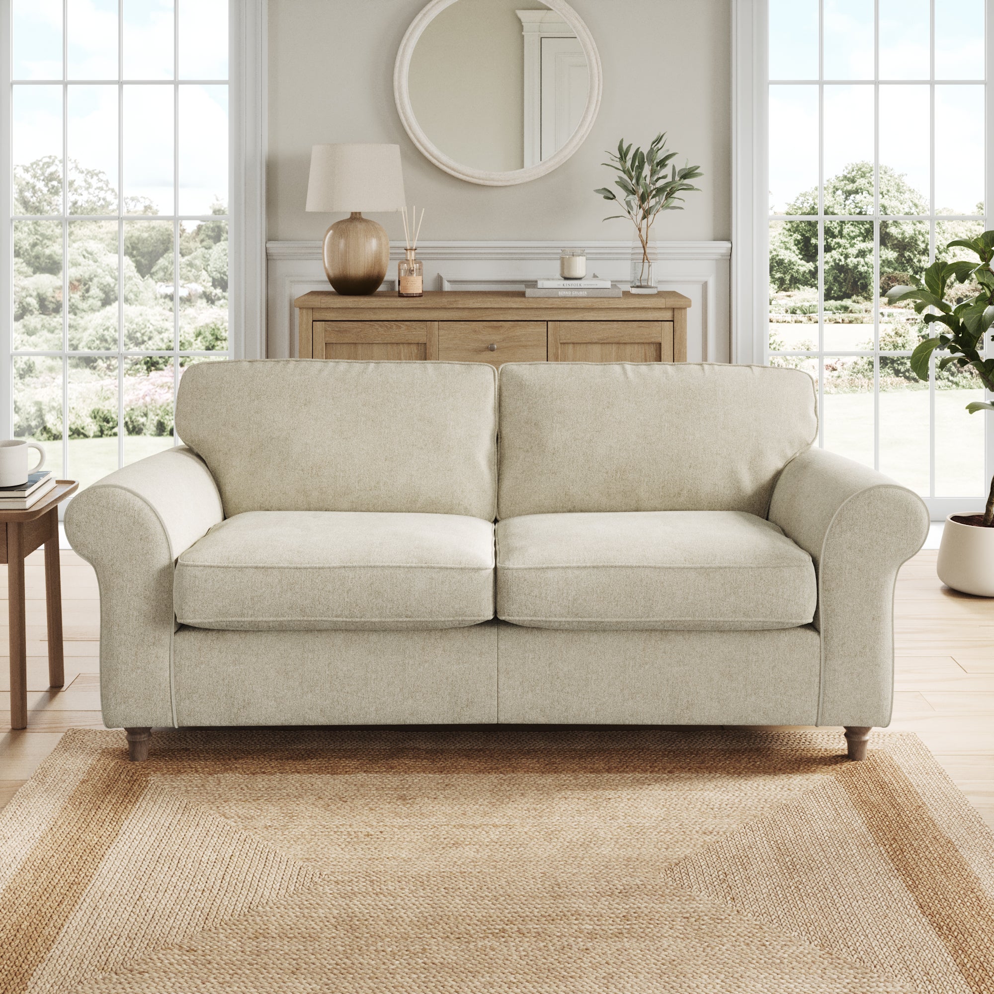 Flori 3 Seater Sofa Soft Chenille Sandstone