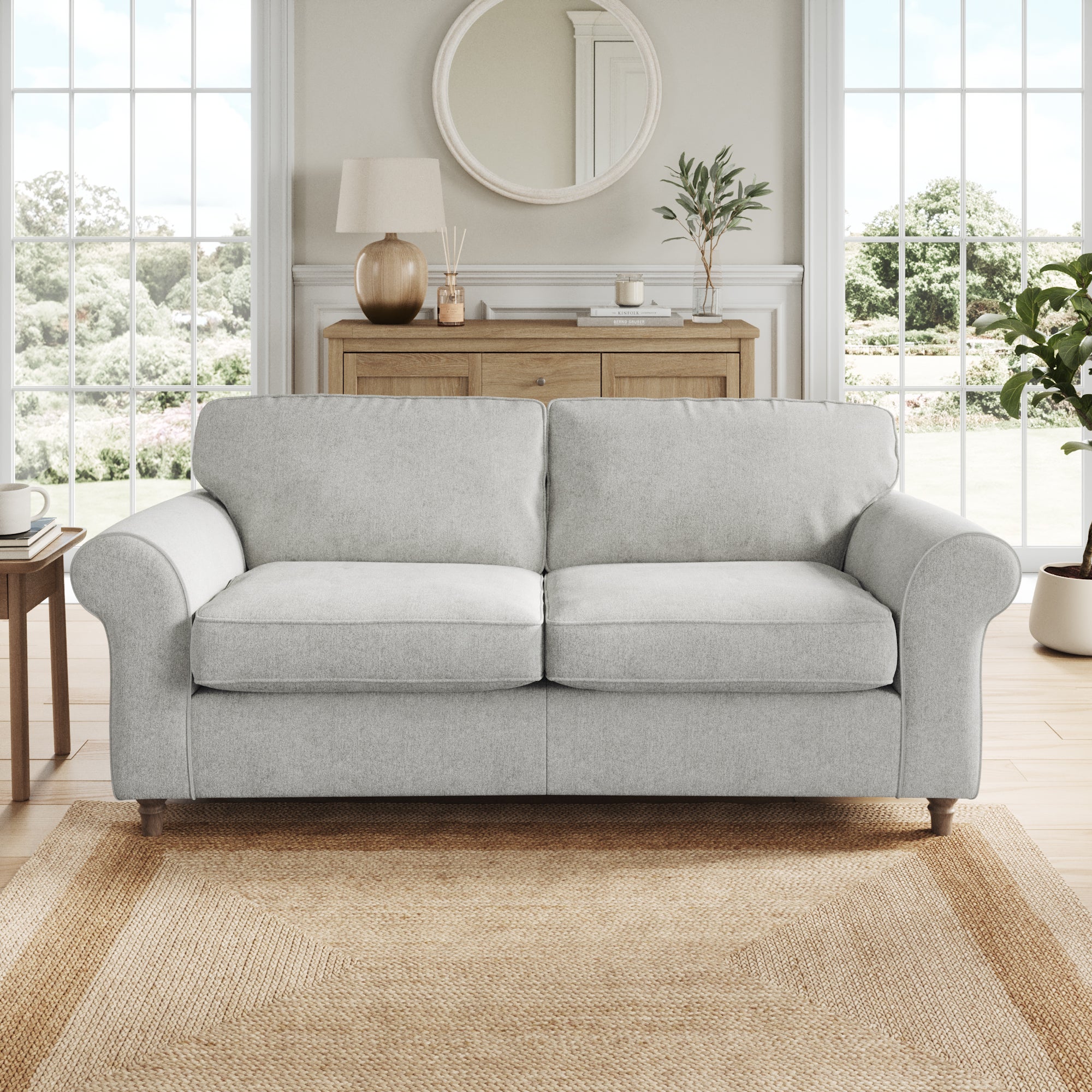 Flori 3 Seater Sofa Soft Chenille Grey