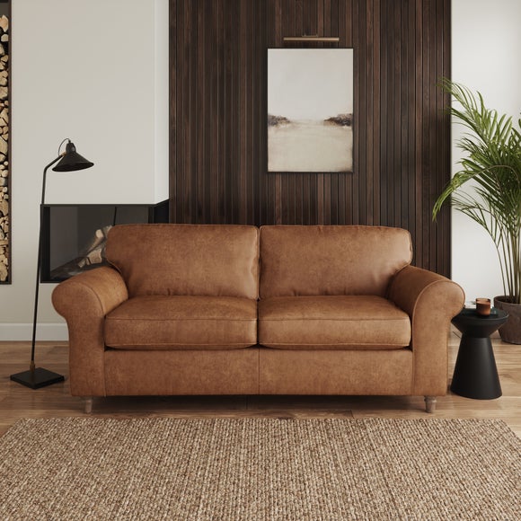 Flori Arizona 3 Seater Sofa Faux Leather Dunelm