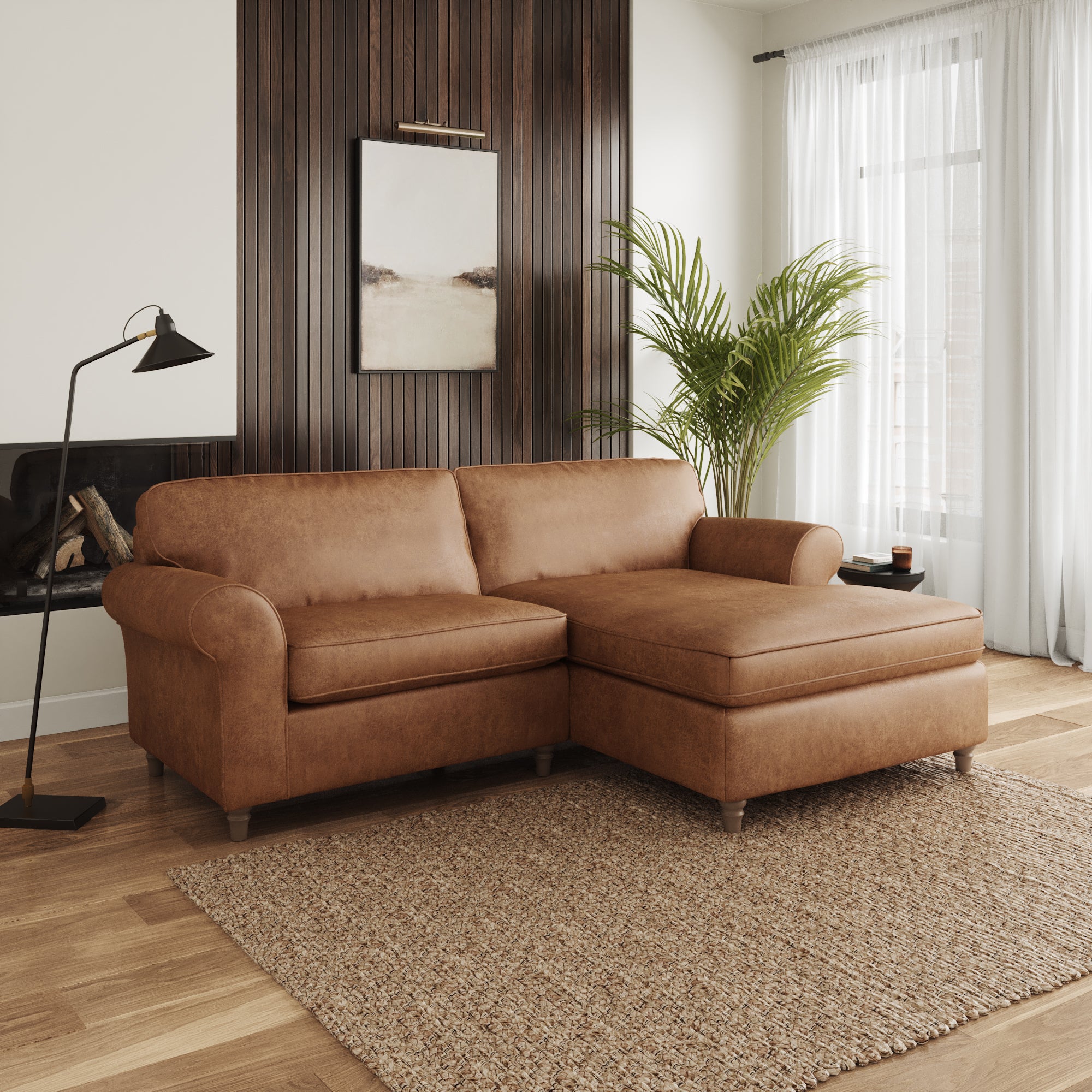 Flori Arizona Corner Chaise Sofa Tan