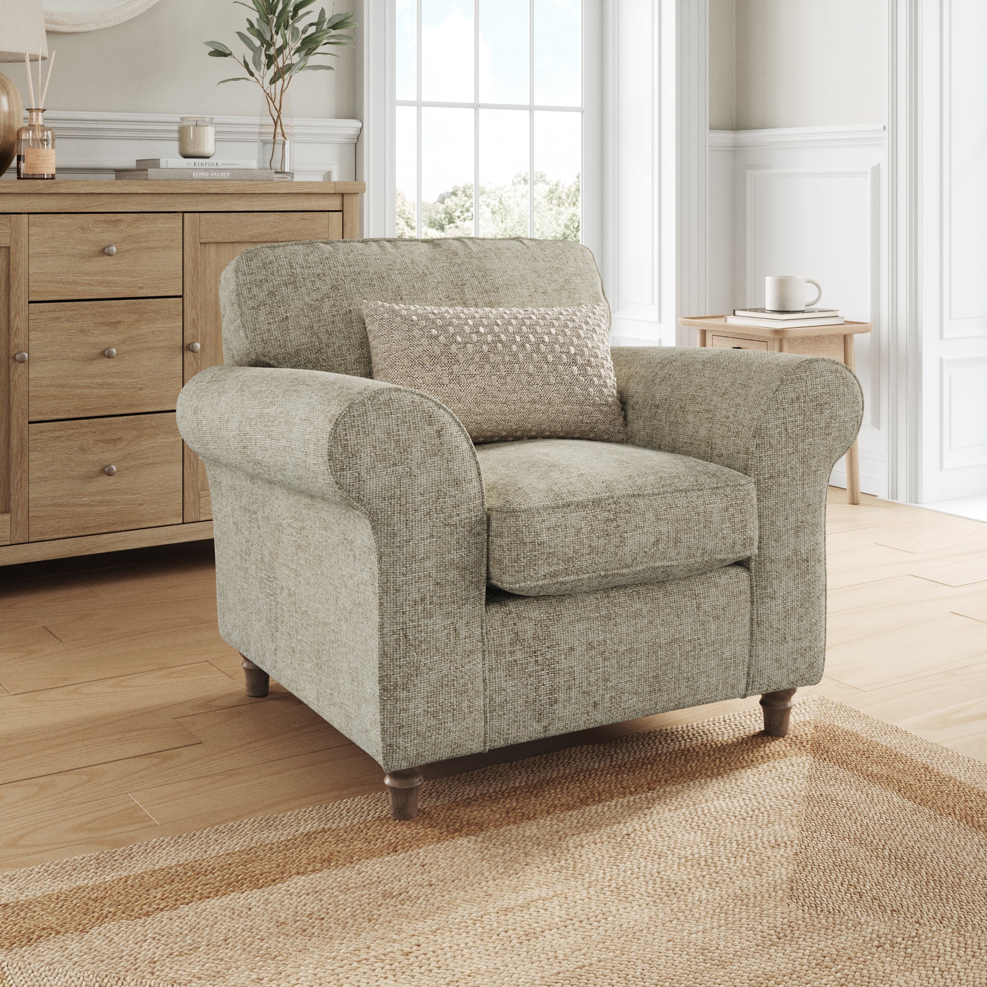 Flori Armchair Chunky Chenille Mushroom