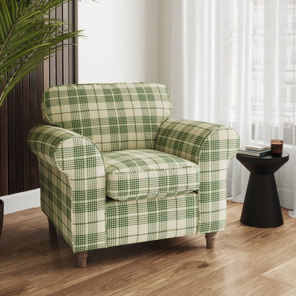 Flori Woven Check Fabric Lambeth Armchair