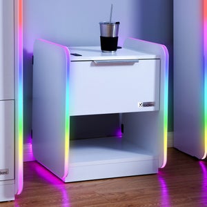 X Rocker Electra Bedside Table With Wireless Charging And Led Lights