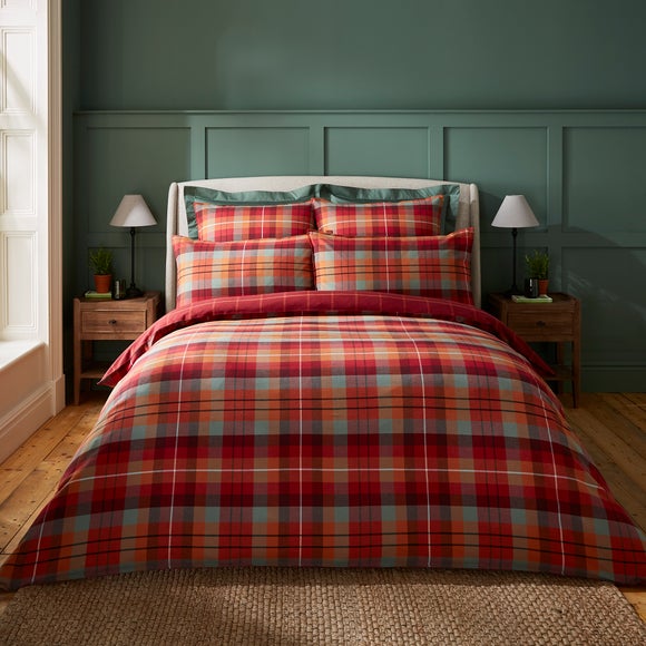 Dorma Maison Check Brushed Cotton Duvet Cover And Pillowcase Set