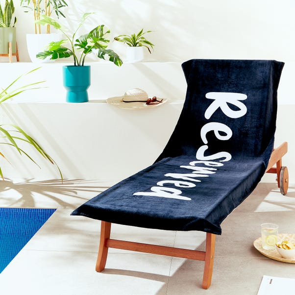 Catherine Lansfield Reserved Cotton Beach Sun Lounger Towel image 1 of 5