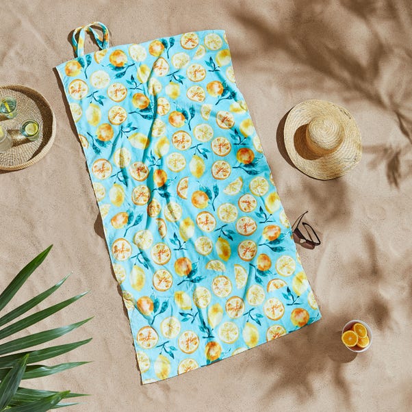 Catherine Lansfield Summer Fruits 2-in-1 Beach Towel and Bag image 1 of 6