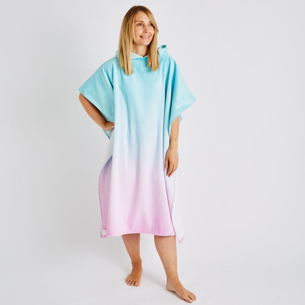 Catherine Lansfield Ombre Hooded Cotton Towel Poncho image 1 of 5