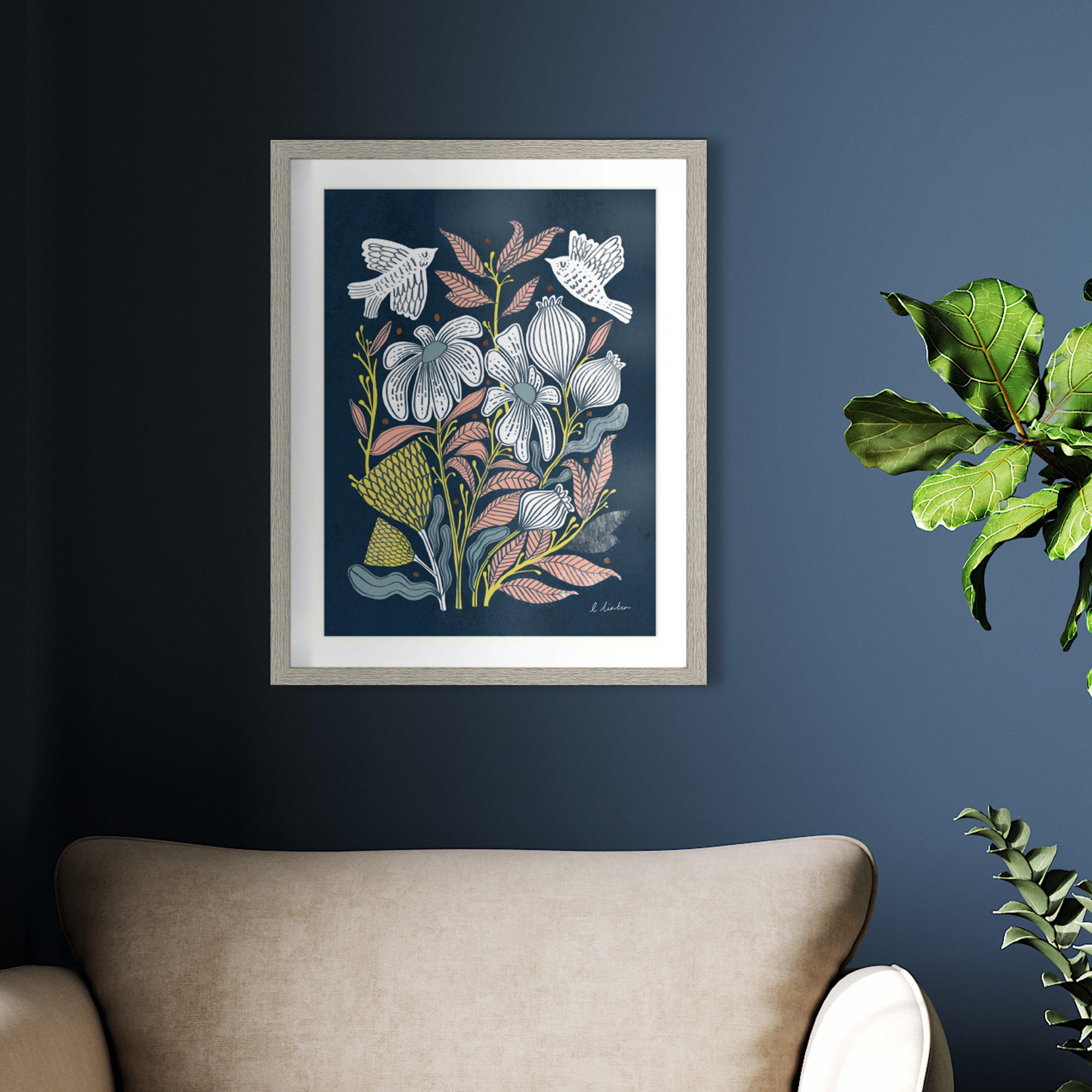 Cedar & Sage Chorus Floral Framed Print | Dunelm