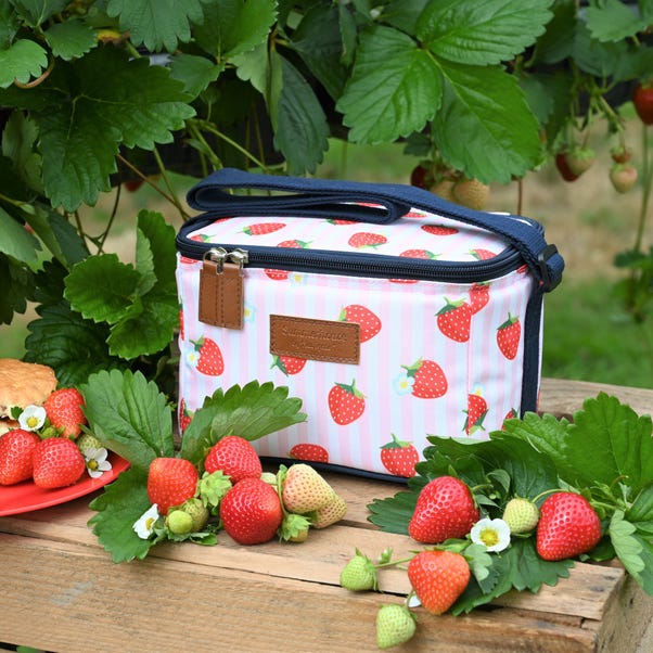Strawberries & Cream Candy Stripe Insulated 5 Litre Personal Picnic Cool Bag image 1 of 2