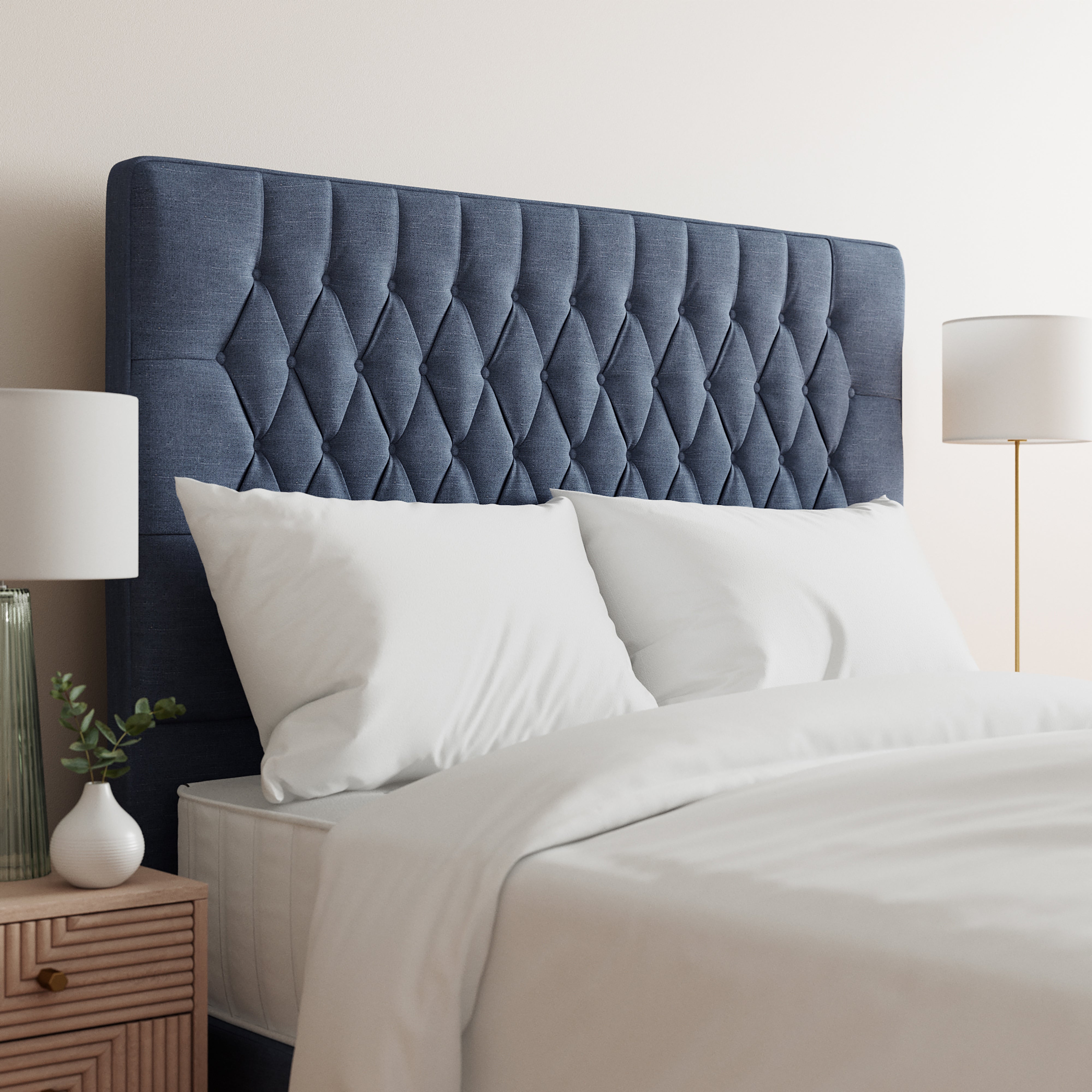 Luxury Linen Chesterfield Headboard Navy