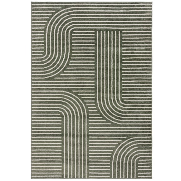 Geometric Abstract Swirl Rug Dunelm