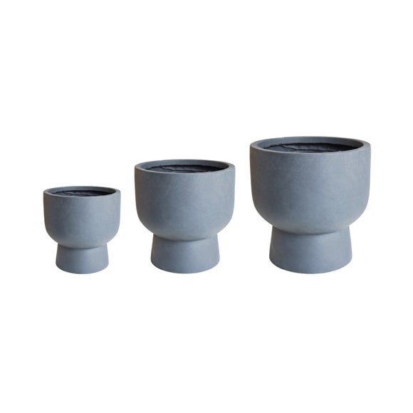 Ivyline Set Of 3 Dallas Footed Plant Pots