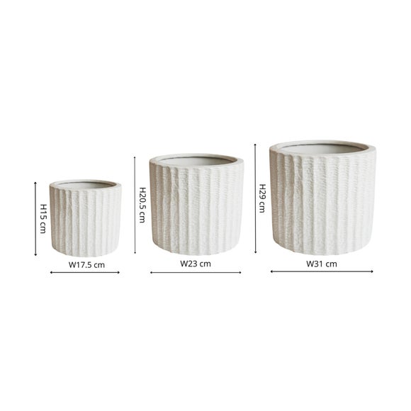 Ivyline Set Of 3 Charleston Textured Plant Pots