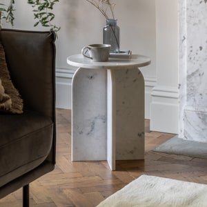 Cedar & Sage Amora Solid Marble Side Table