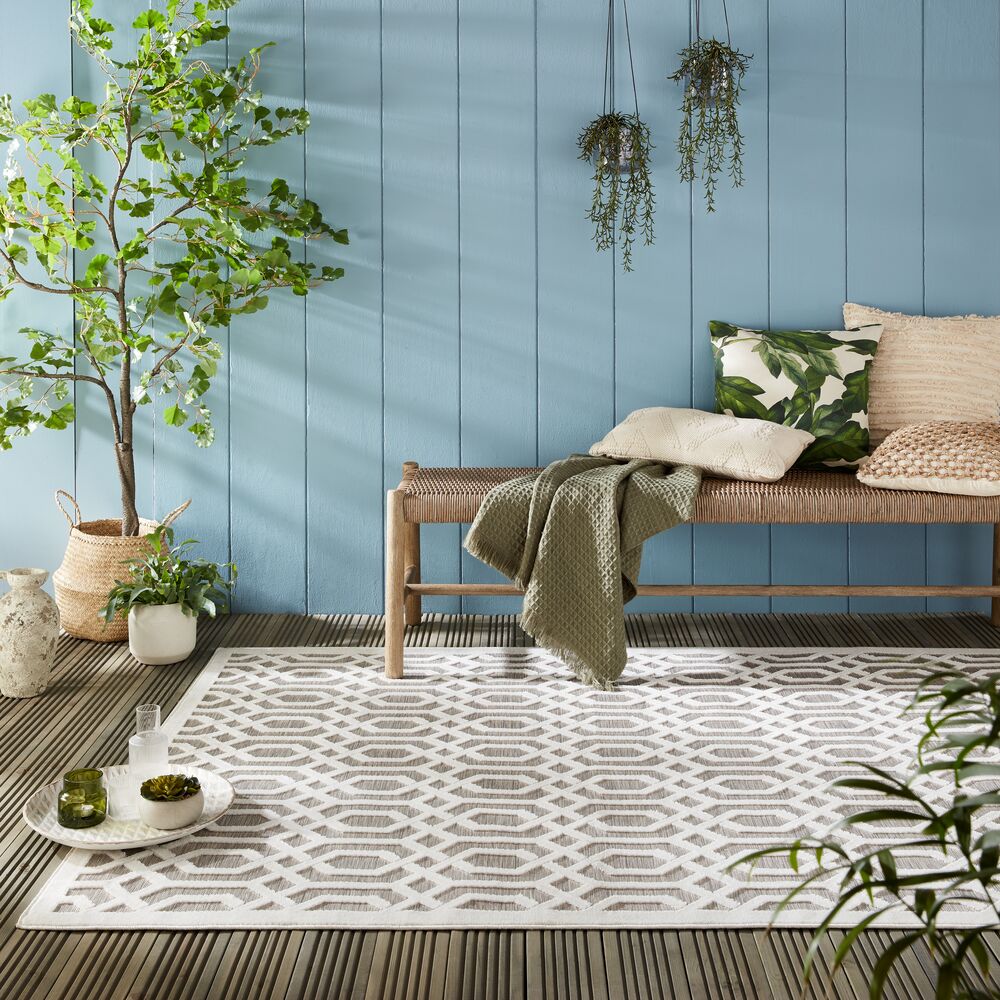 Mataro Geometric Indoor Outdoor Rug Natural