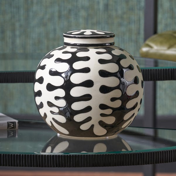 Elkorn Coral Ceramic Decorative Ginger Jar image 1 of 5