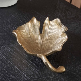 Metal Gingko Leaf Trinket Dish