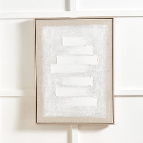 White and Natural Textured Framed Canvas