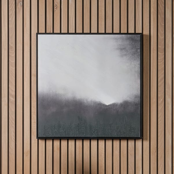 Monochrome Abstract Square Framed Canvas image 1 of 5