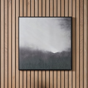 Monochrome Abstract Square Framed Canvas