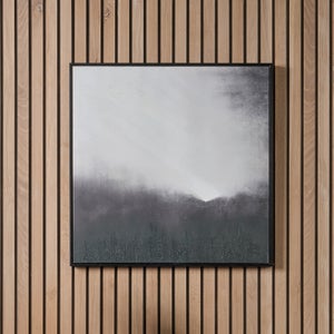Monochrome Abstract Square Framed Canvas