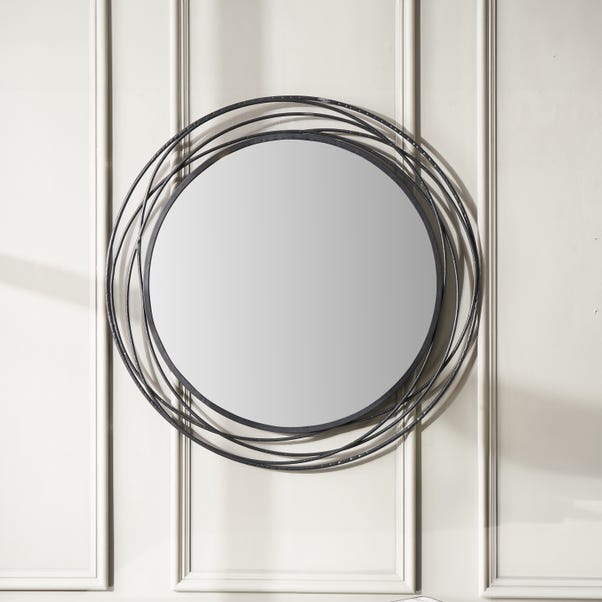 Metal Swirl Round Wall Mirror image 1 of 5