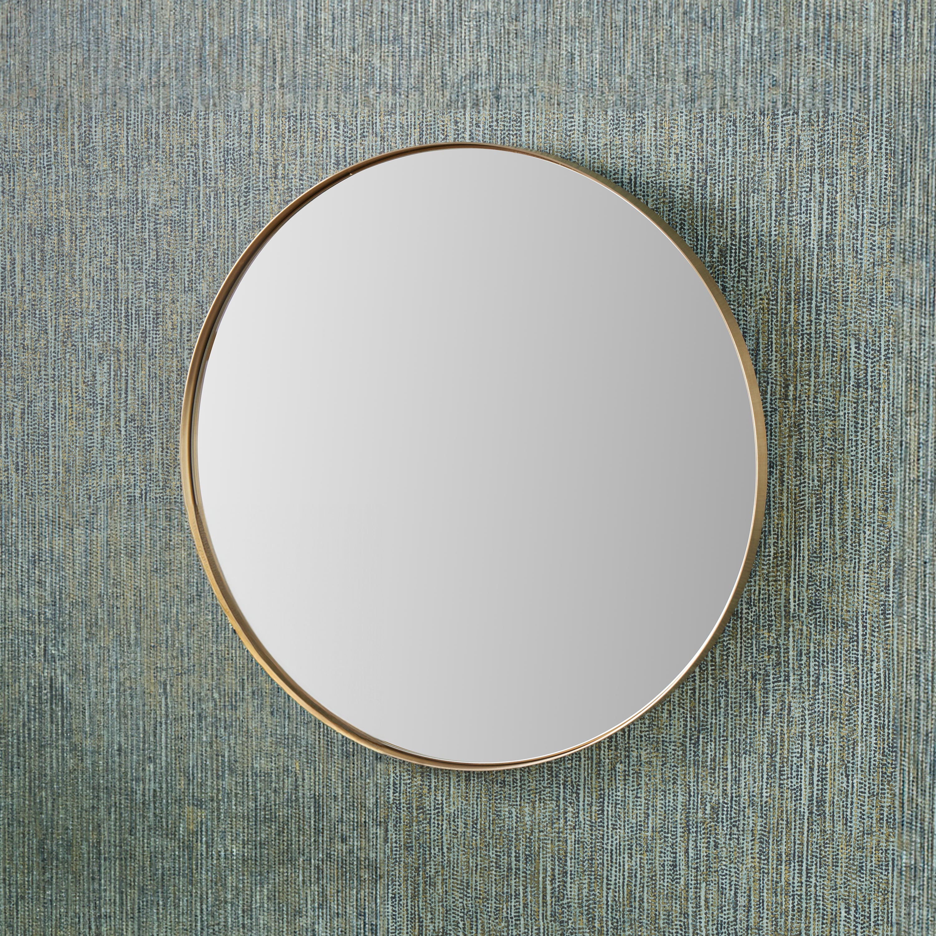 Slim Frame Round Wall Mirror Gold