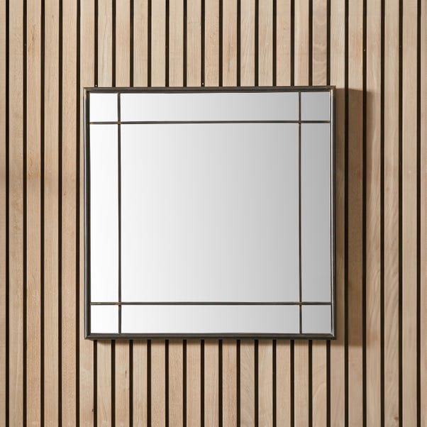 Antique Bronze Metal Square Wall Mirror image 1 of 6