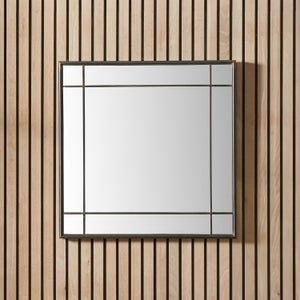Antique Bronze Metal Square Wall Mirror