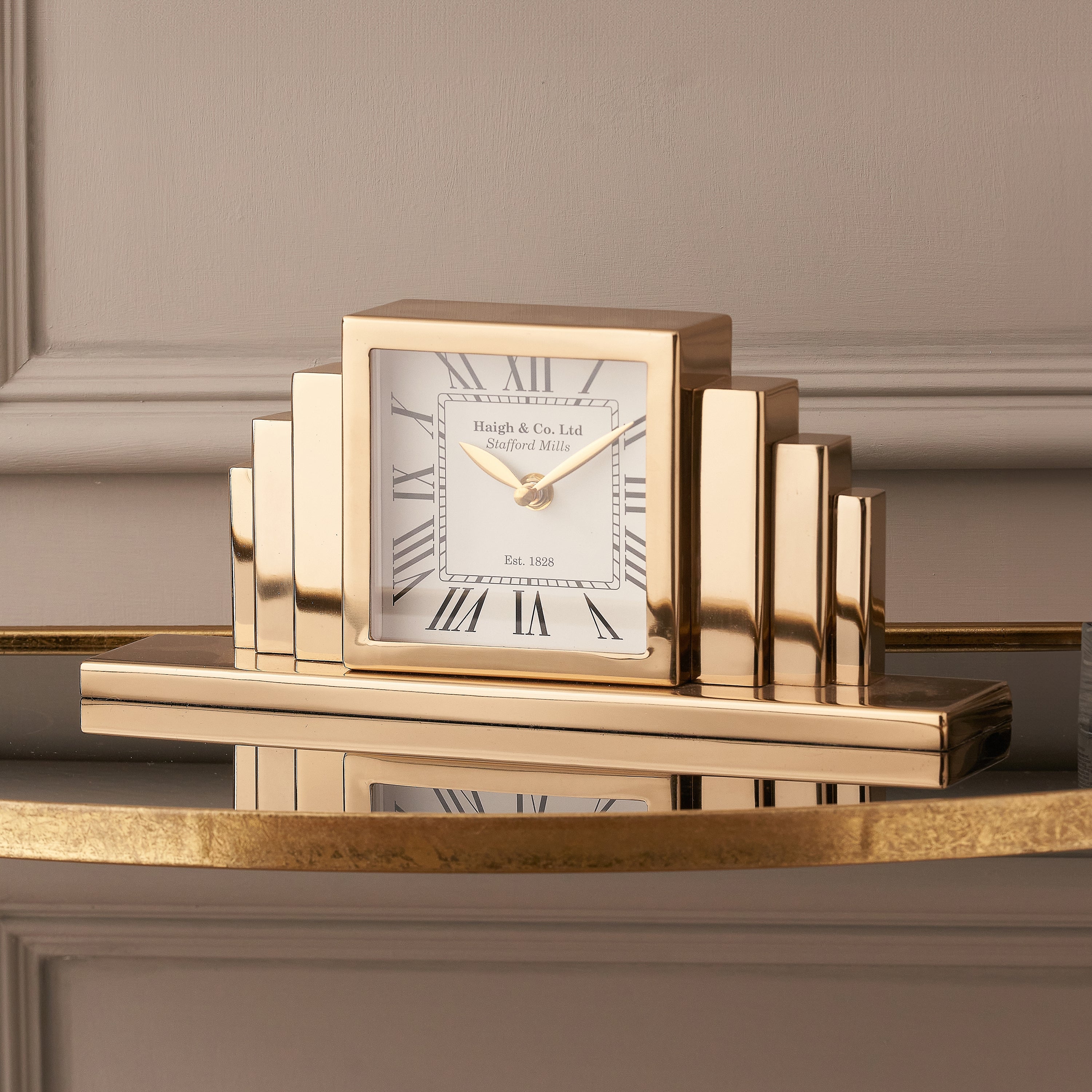 Art Deco Mantel Clock Gold