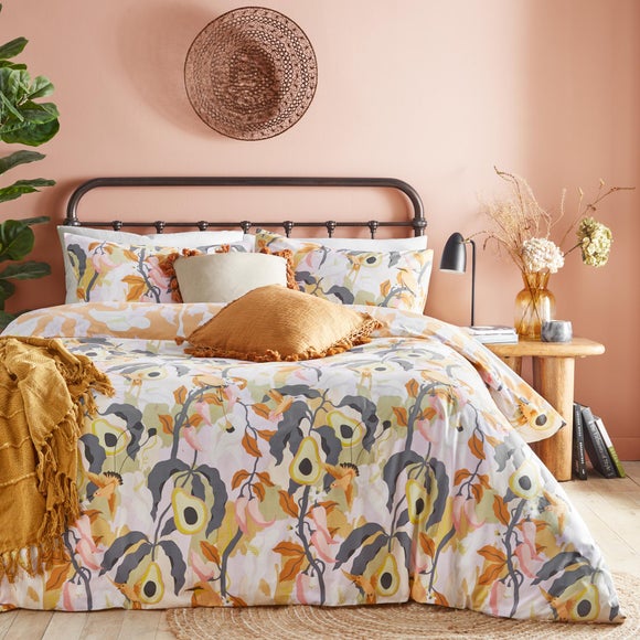 Furn Huerta Orange Duvet Cover And Pillowcase Set