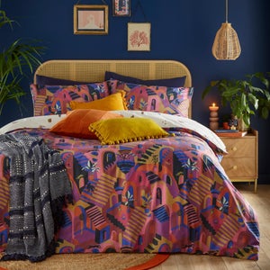 Furn. Eivissa Magenta Duvet Cover And Pillowcase Set