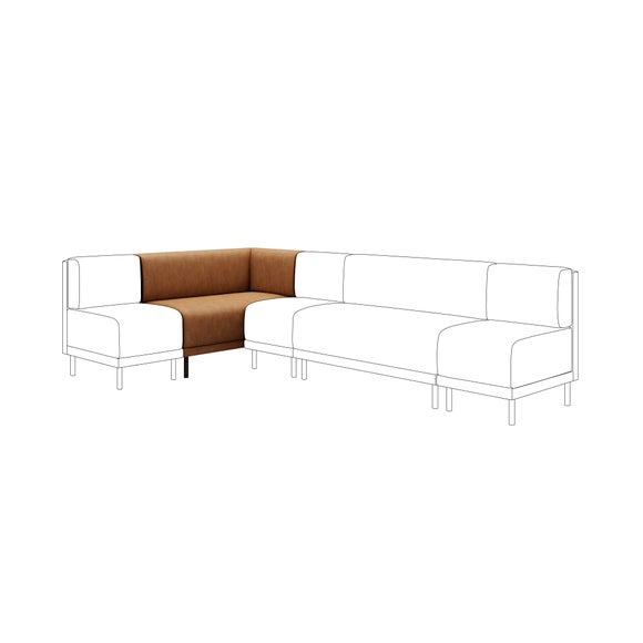 Mae Corner Dining Bench, Faux Leather