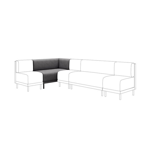 Mae Corner Dining Bench, Faux Leather
