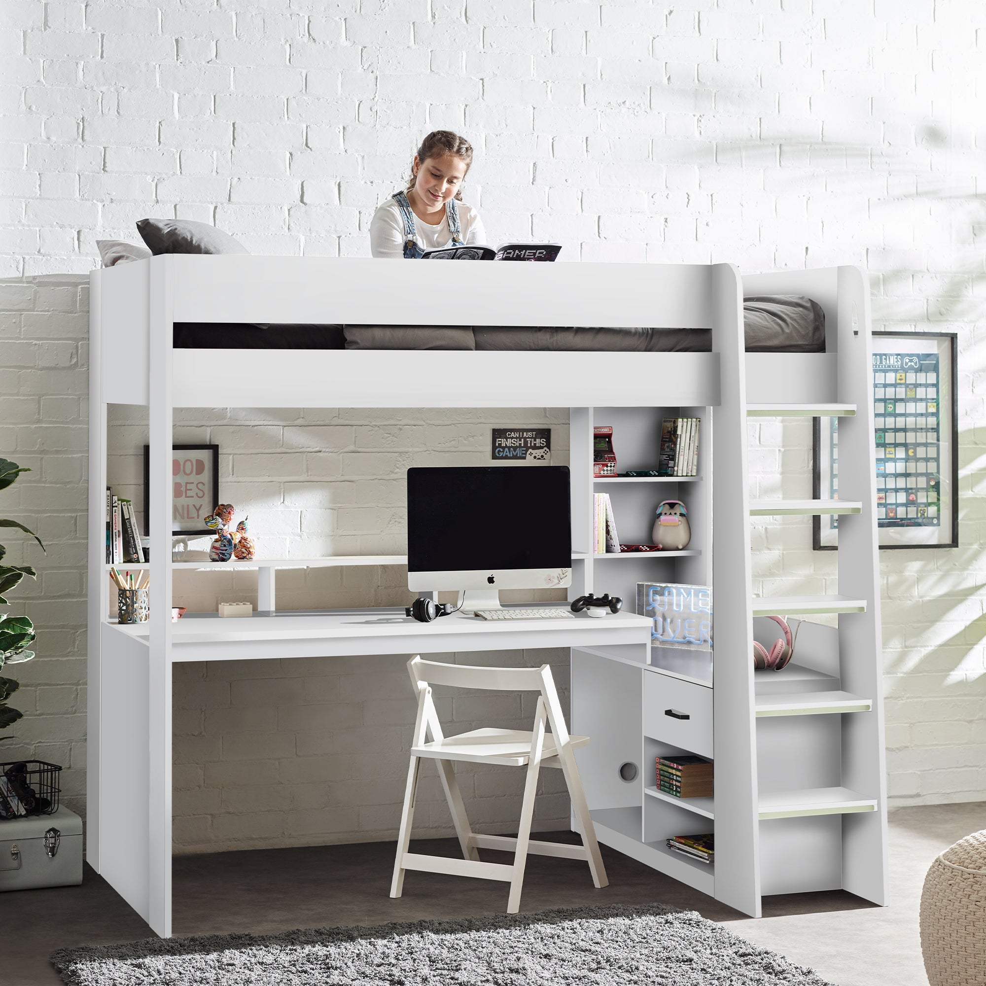 Blaze Gaming Bunk Bed White