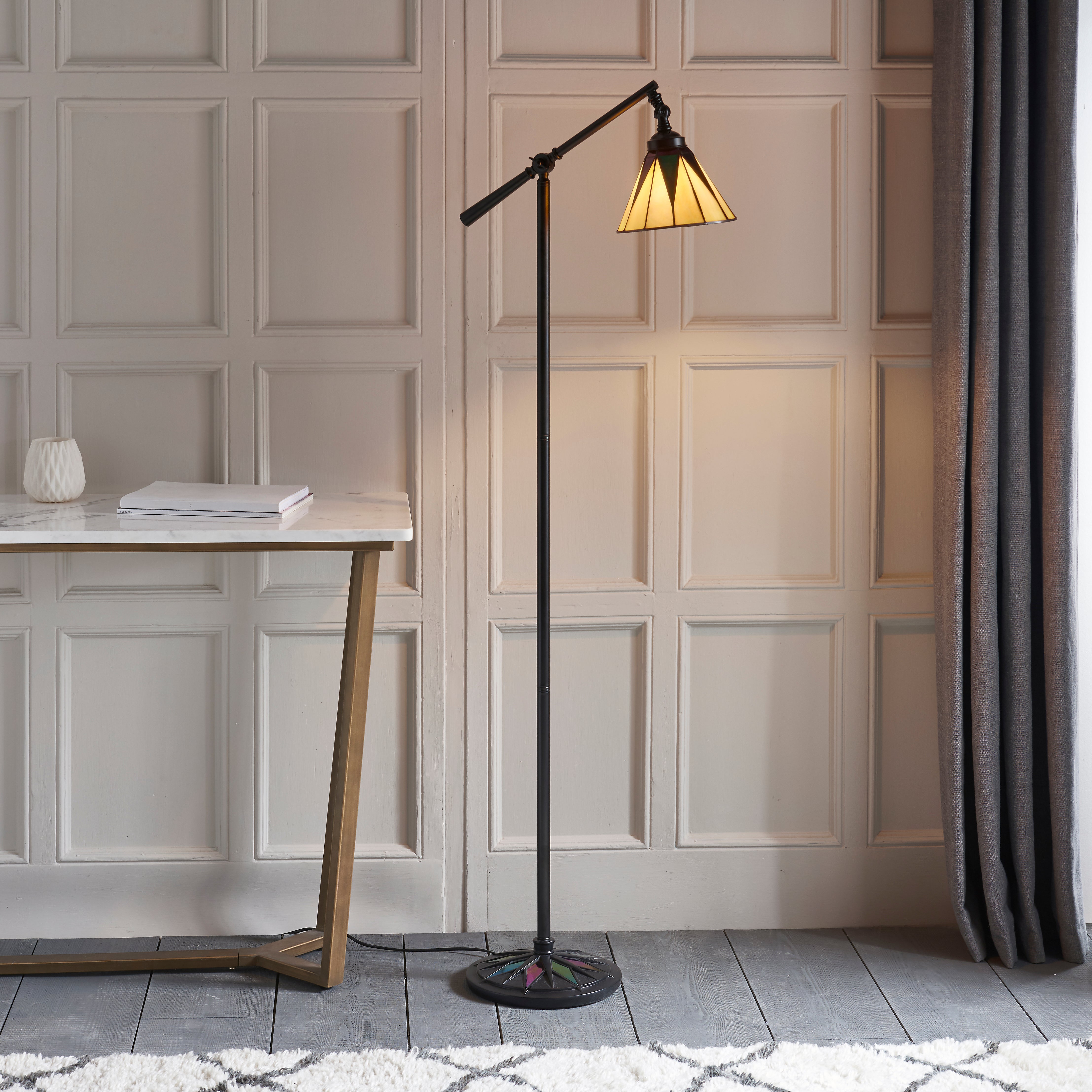 Photos - Chandelier / Lamp Vogue Samuel Traditional Adjustable Floor Lamp Black 