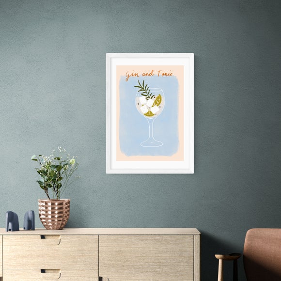 East End Prints - Gin And Tonic Print by Emmy Lupin Studio Blue thumbnail