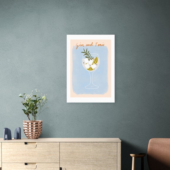 East End Prints - Gin And Tonic Print by Emmy Lupin Studio Blue thumbnail