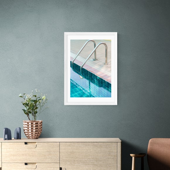 East End Prints - Vintage Swimming Pool Print by Honey Island Studio Blue thumbnail