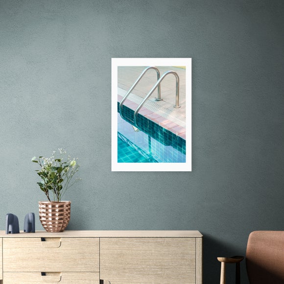 East End Prints - Vintage Swimming Pool Print by Honey Island Studio Blue thumbnail