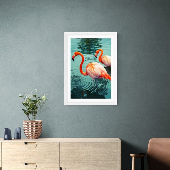 East End Prints - Flamingoes Print by Honey Island Studio Pink thumbnail