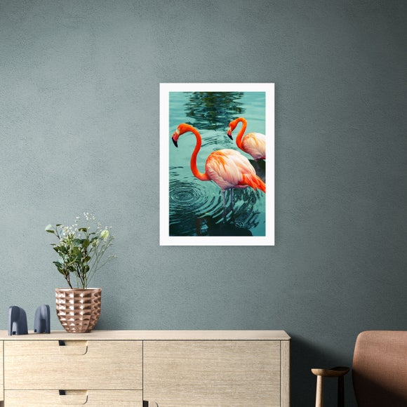 East End Prints - Flamingoes Print by Honey Island Studio Pink thumbnail