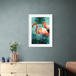 East End Prints Flamingoes Print By Honey Island Studio