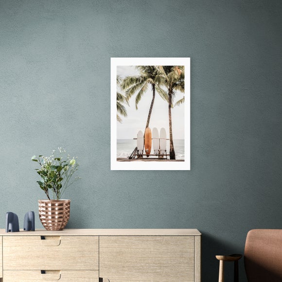 East End Prints - Orange Surfboard Print by Sisi and Seb MultiColoured thumbnail