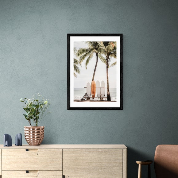 East End Prints Orange Surfboard Print by Sisi and Seb